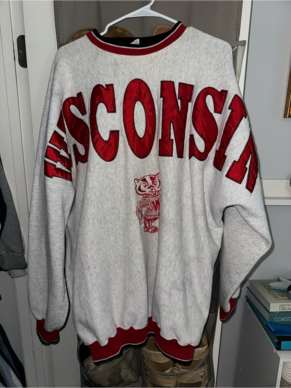 RARE VTG Wisconsin Crewneck Sweatshirt - Gray with Red Lettering